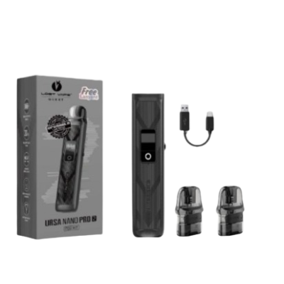 Lost Vape Ursa Nano Pro 2 1000 Storm Black (Чёрный металлик, с картриджем) Многоразовый POD